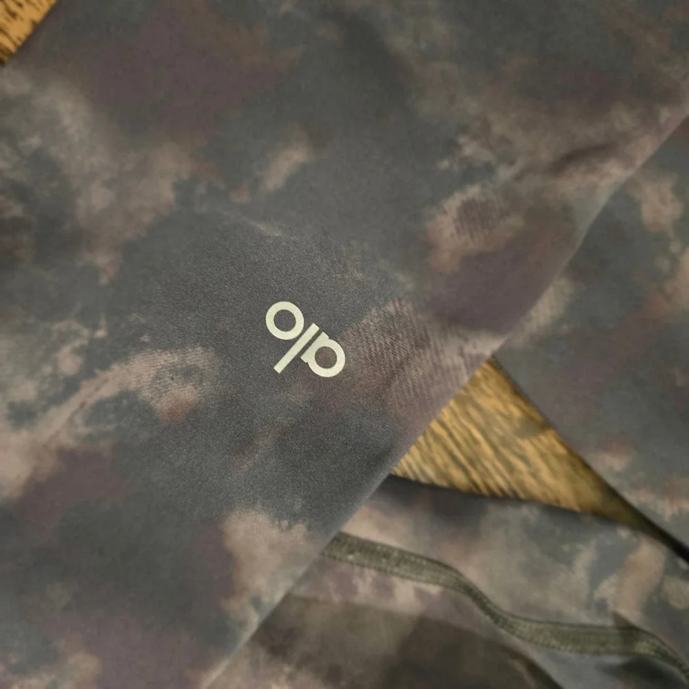 ALO Yoga Leggings Womens XS Grey Excellent Tie Dye High Waist Activewear‎